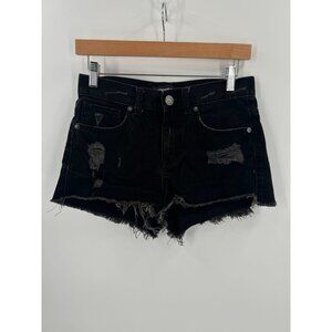 Express Jeans Women Size 0 Black Distressed Cut Off‎ Shorts